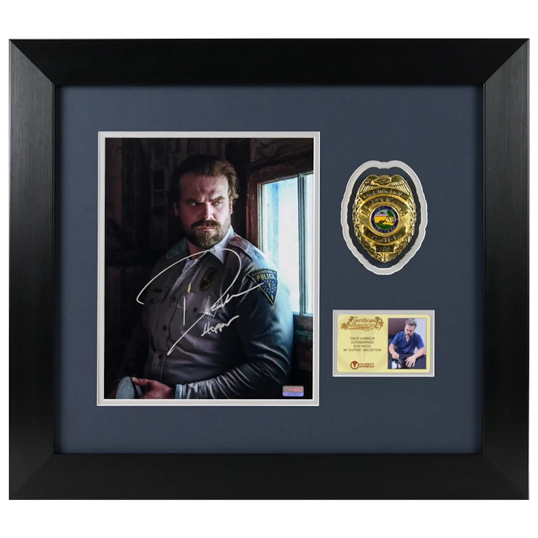 David Harbour Autographed Stranger Things Sheriff Hopper 8x10 Photo