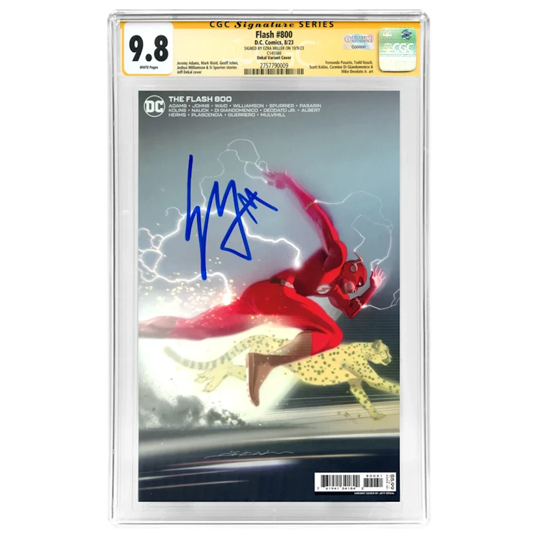 Ezra Miller Autographed 2023 Flash #800 Dekal Variant CGC SS 9.8
