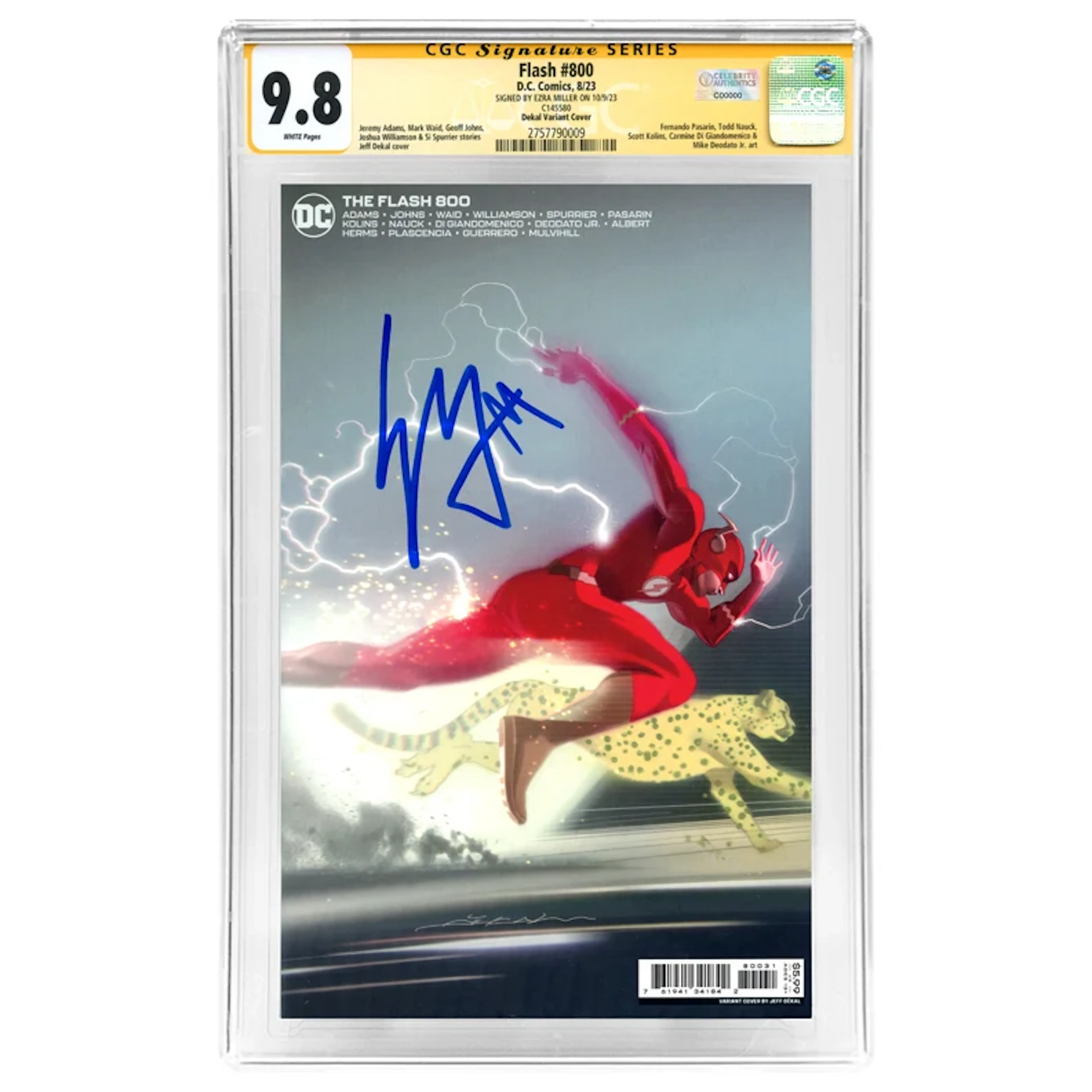 Ezra Miller Autographed 2023 Flash #800 Dekal Variant CGC SS 9.8