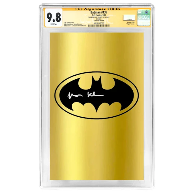 Val Kilmer Autographed 2023 Batman #135 Gold Foil Virgin Variant CGC SS 9.8