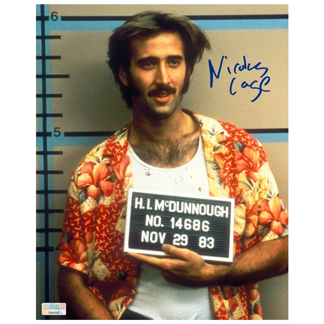 Nicolas Cage Autographed 1987 Raising Arizona 8x10 Photo