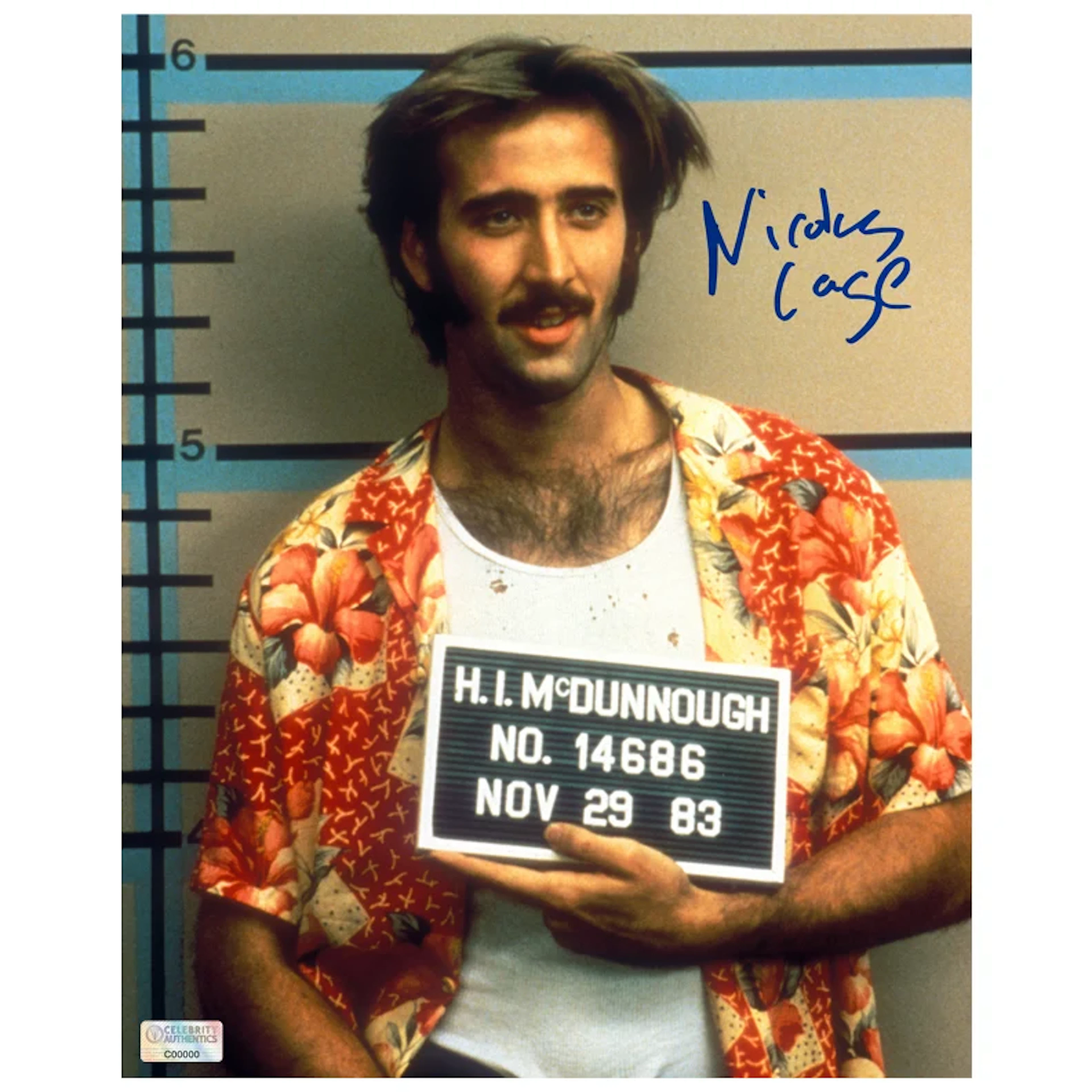 Nicolas Cage Autographed 1987 Raising Arizona 8x10 Photo