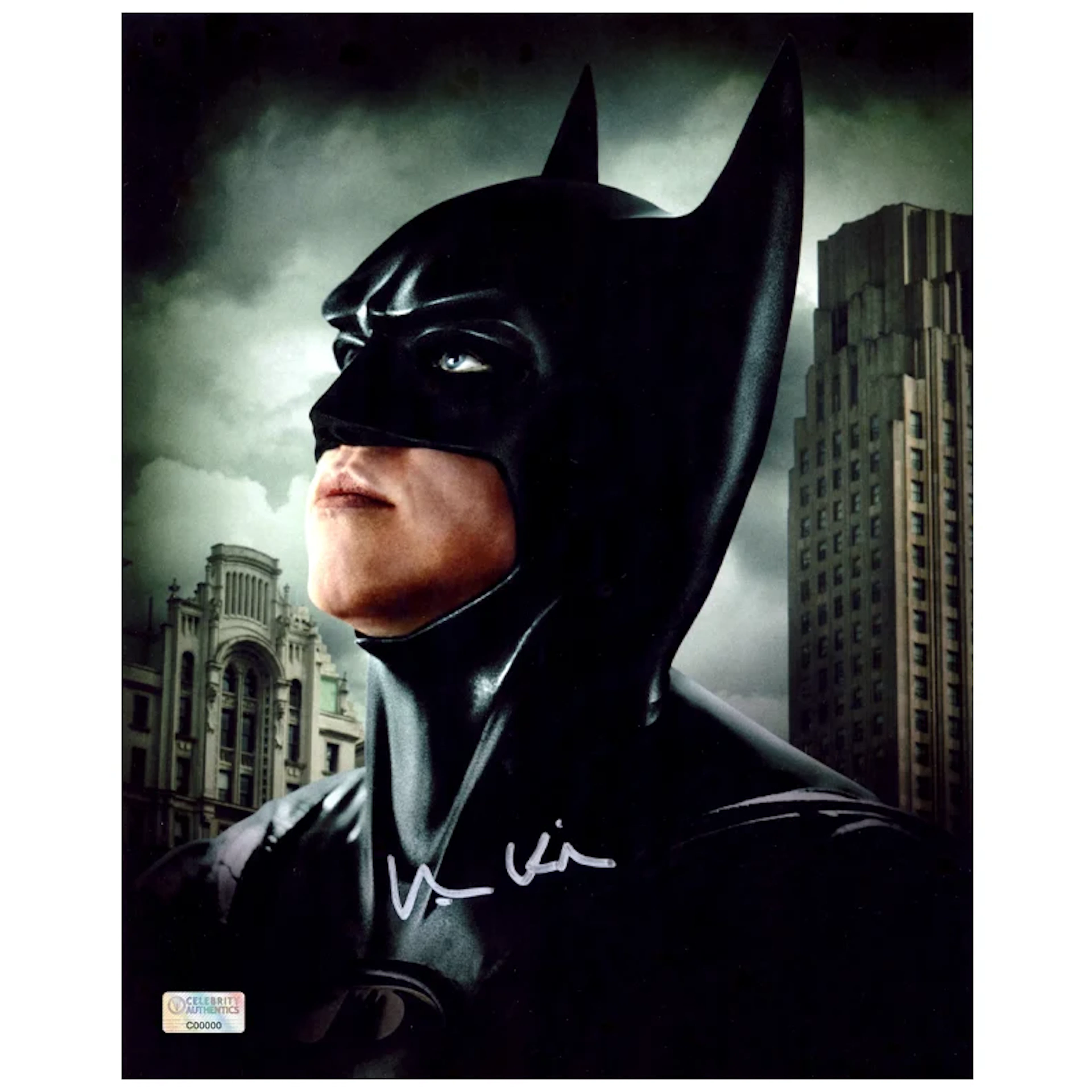 Val Kilmer Autographed 1995 Batman Forever Gotham 8x10 Portrait Photo