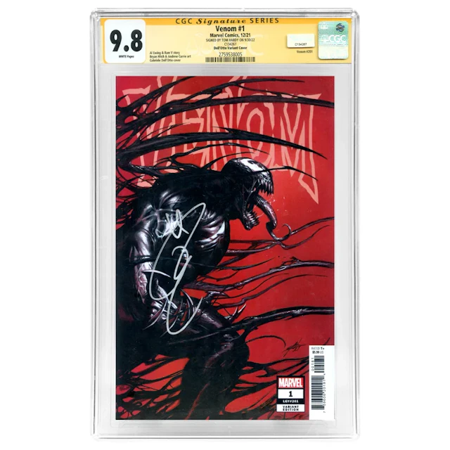 Tom Hardy Autographed 2021 Venom #1 Dell'Otto Variant Cover CGC SS 9.8 (mint)