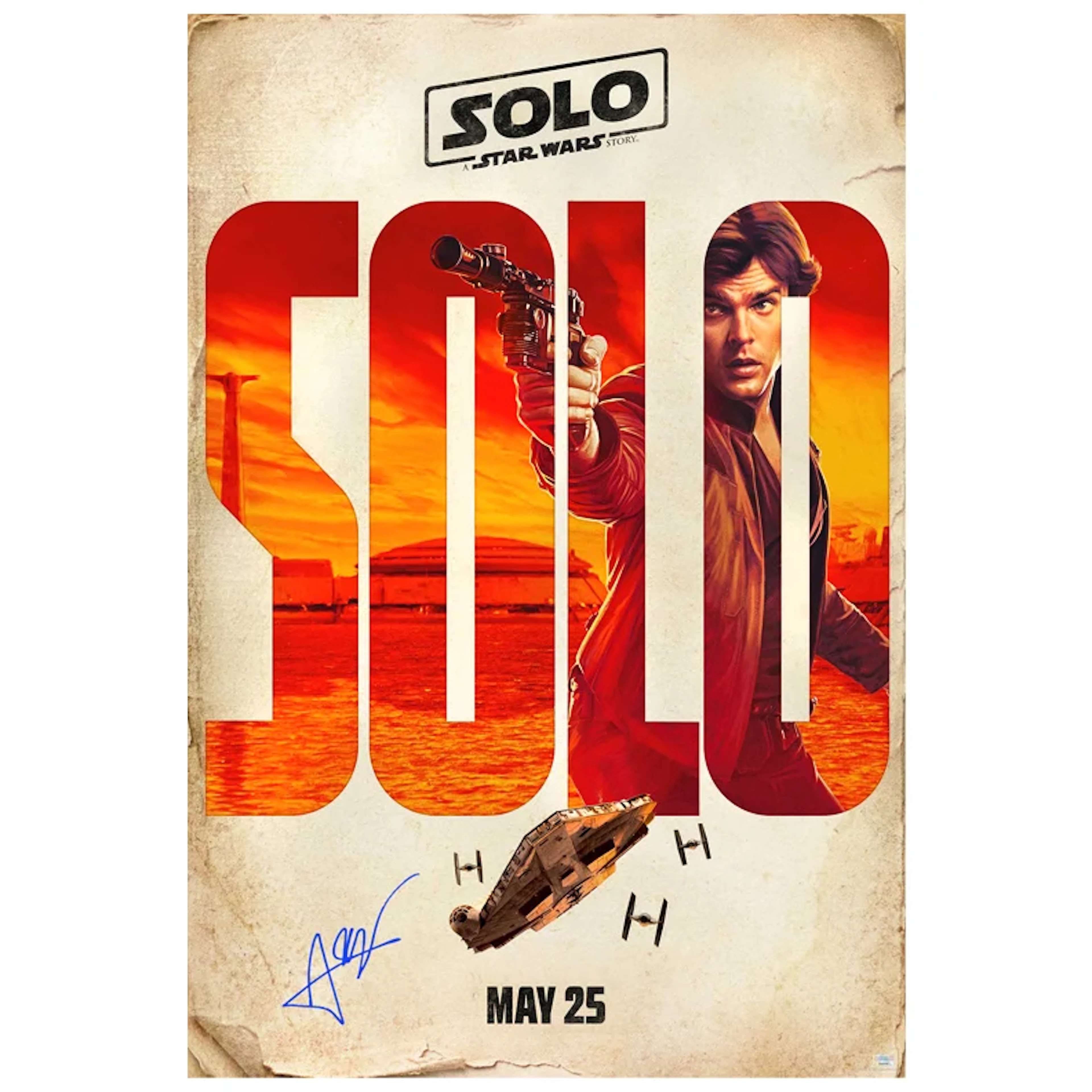 Alden Ehrenreich Autographed 2018 Han Solo Original 27x40 Double-Sided