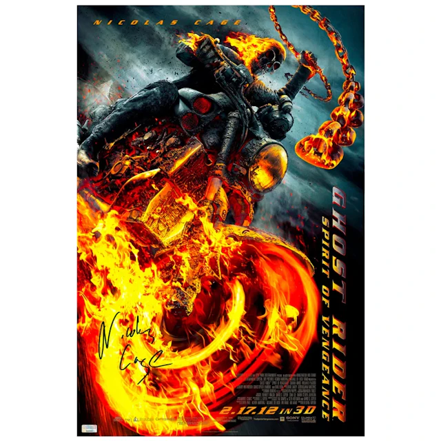 Nicolas Cage Autographed 2011 Ghost Rider Spirit of Vengeance 16x24