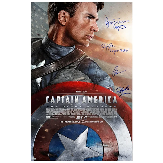 Chris Evans, Sebastian Stan, Hayley Atwell and Dominic Cooper Autographed