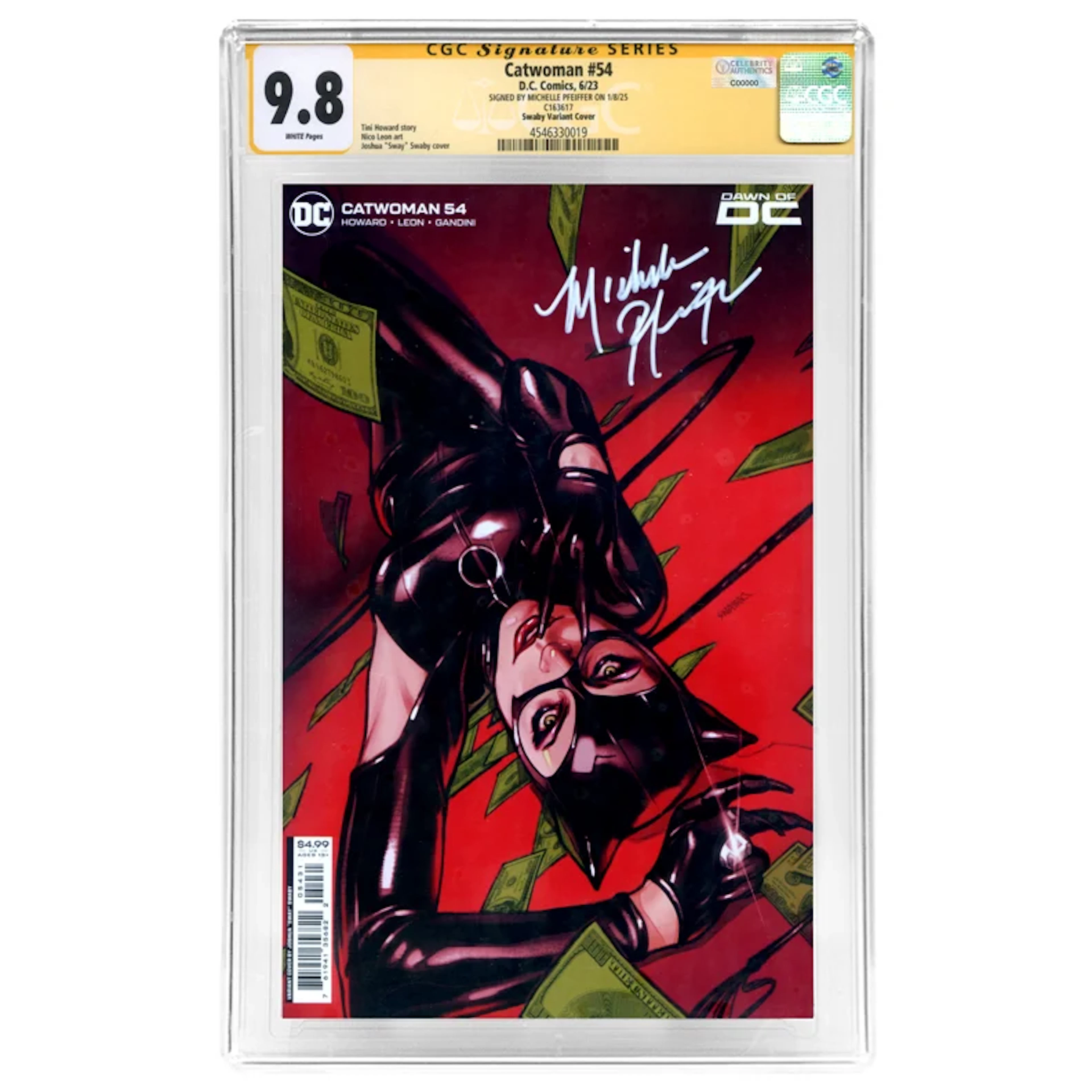 Michelle Pfeiffer Autographed 2023 Catwoman #54 Joshua Swaby Variant CGC SS 9.8