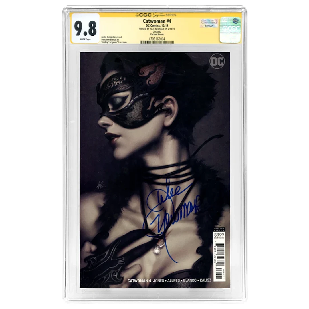Julie Newmar Autographed 2018 Catwoman #4 Artgerm Variant Cover CGC SS 9.8