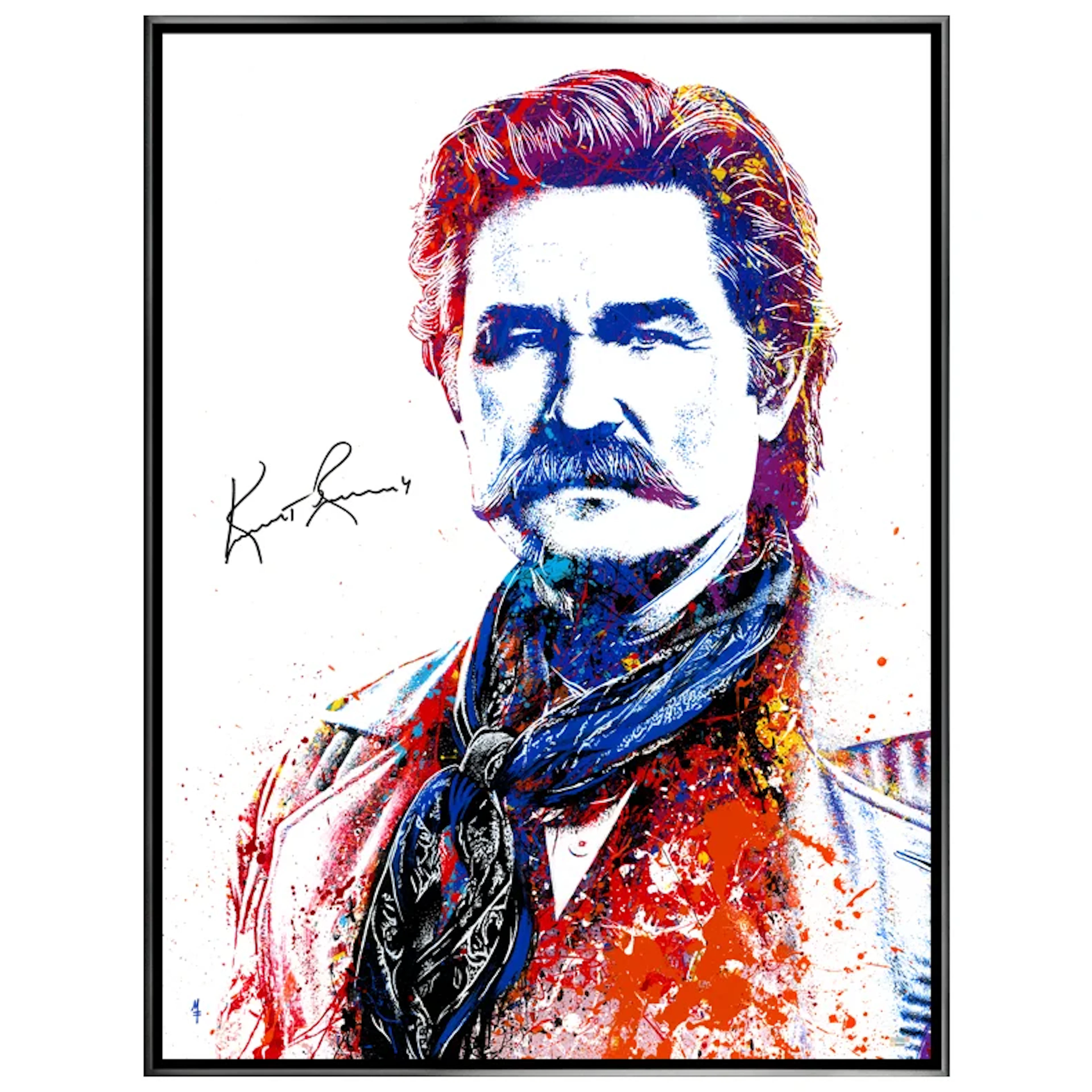 Kurt Russell Autographed Michael Ferrari Tombstone Wyatt Earp 31.5"×41.5"