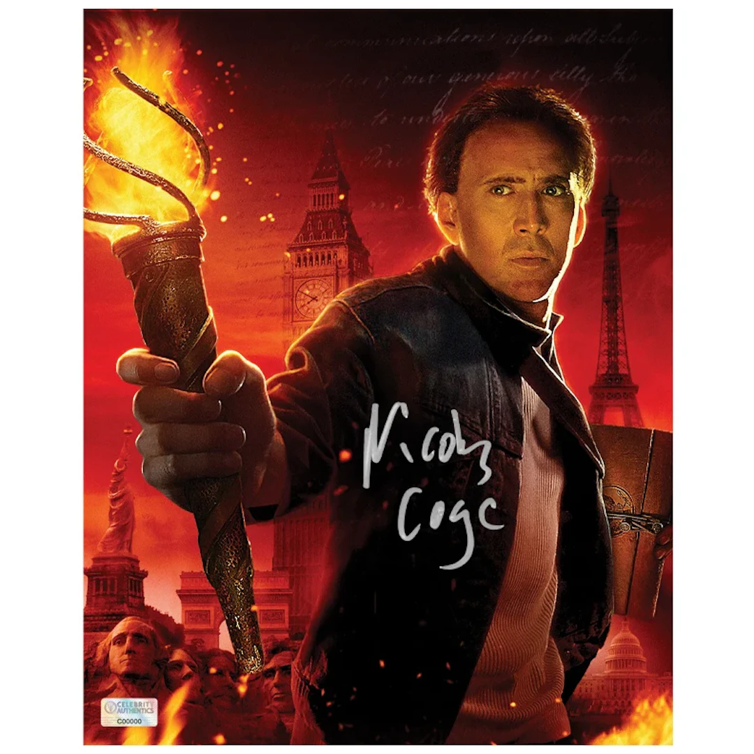 Nicolas Cage Autographed 2007 National Treasure Book of Secrets 8x10 Photo