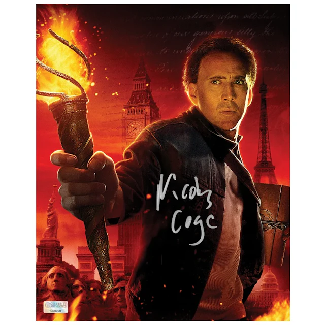 Nicolas Cage Autographed 2007 National Treasure Book of Secrets 8x10 Photo