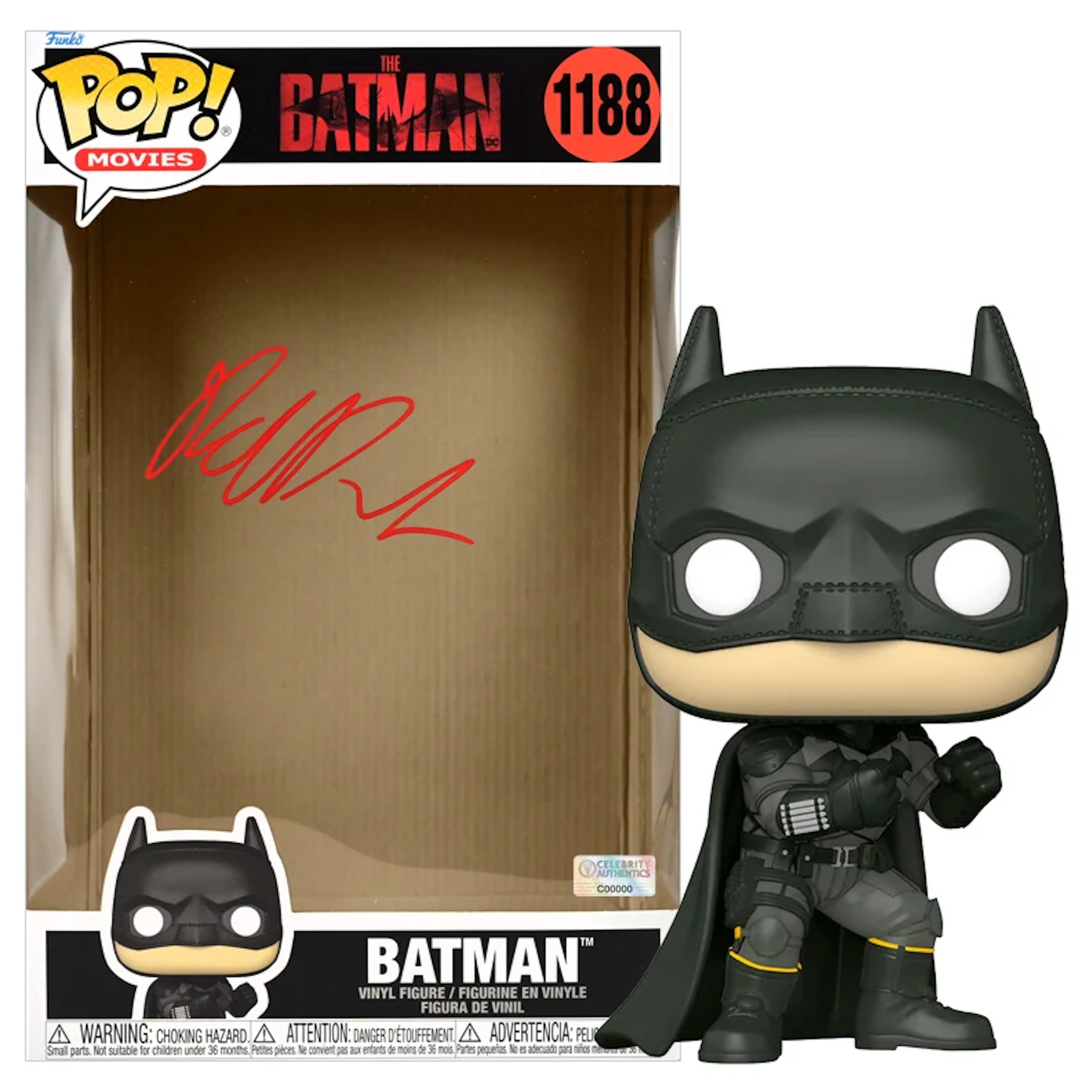 Robert Pattinson Autographed The Batman 10" Pop Vinyl Figure #1188
