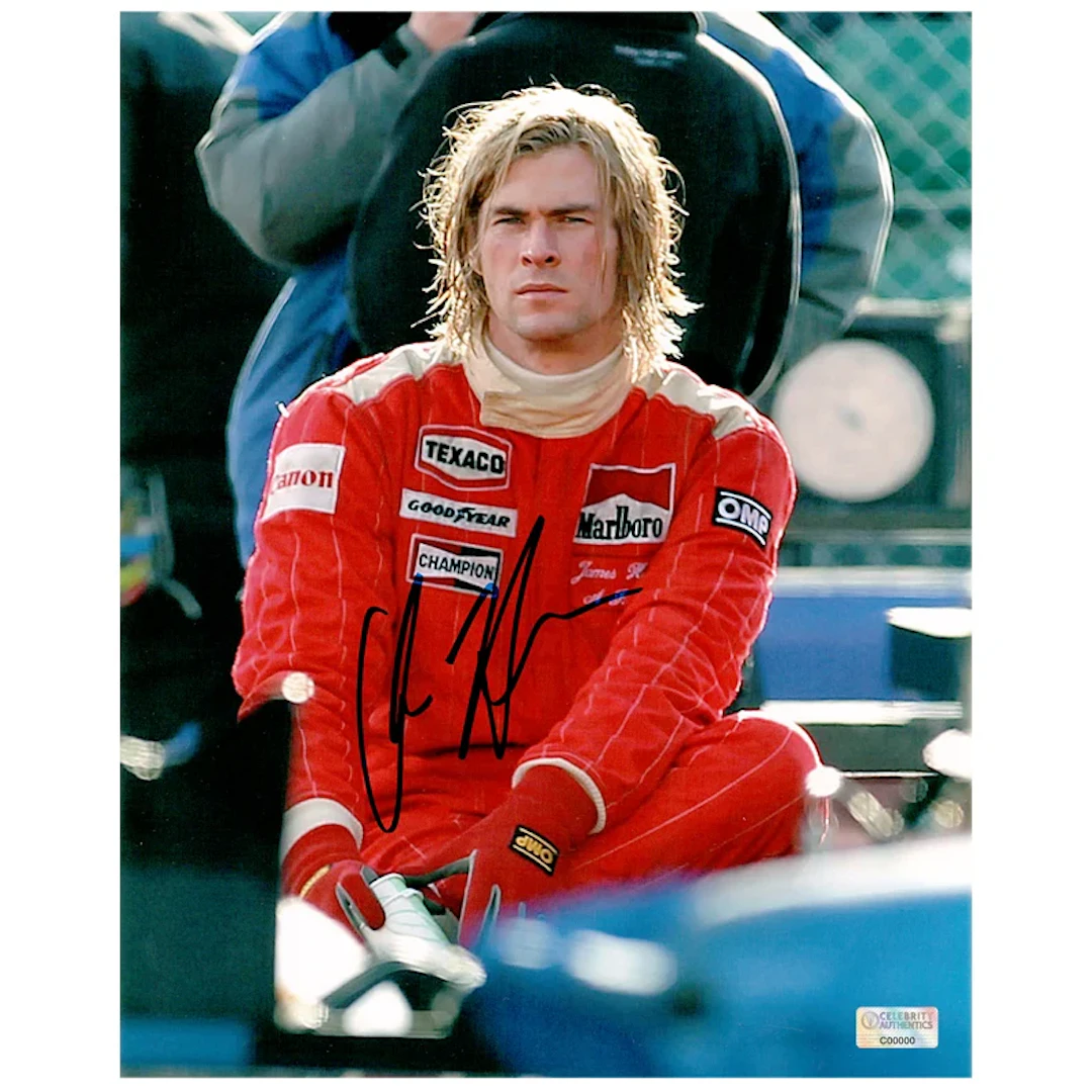 Chris Hemsworth Autographed Rush James Hunt 8x10 Photo