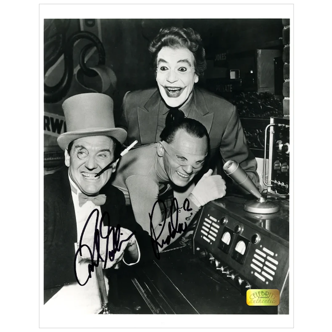 Frank Gorshin Autographed Classic Batman Riddler 8x10 Trio Photo