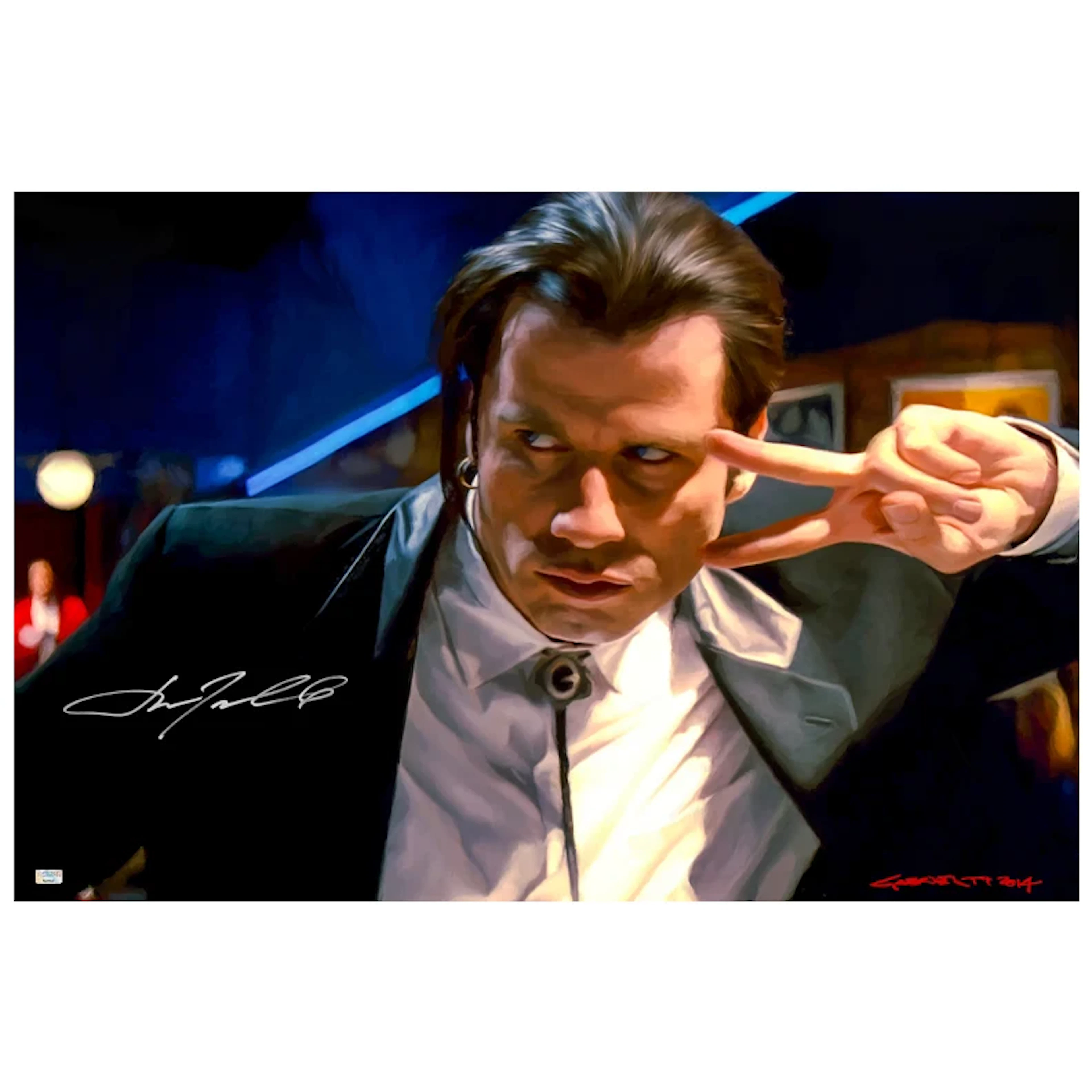 John Travolta Autographed Pulp Fiction Vincent Vega by Gabriel T Toro
