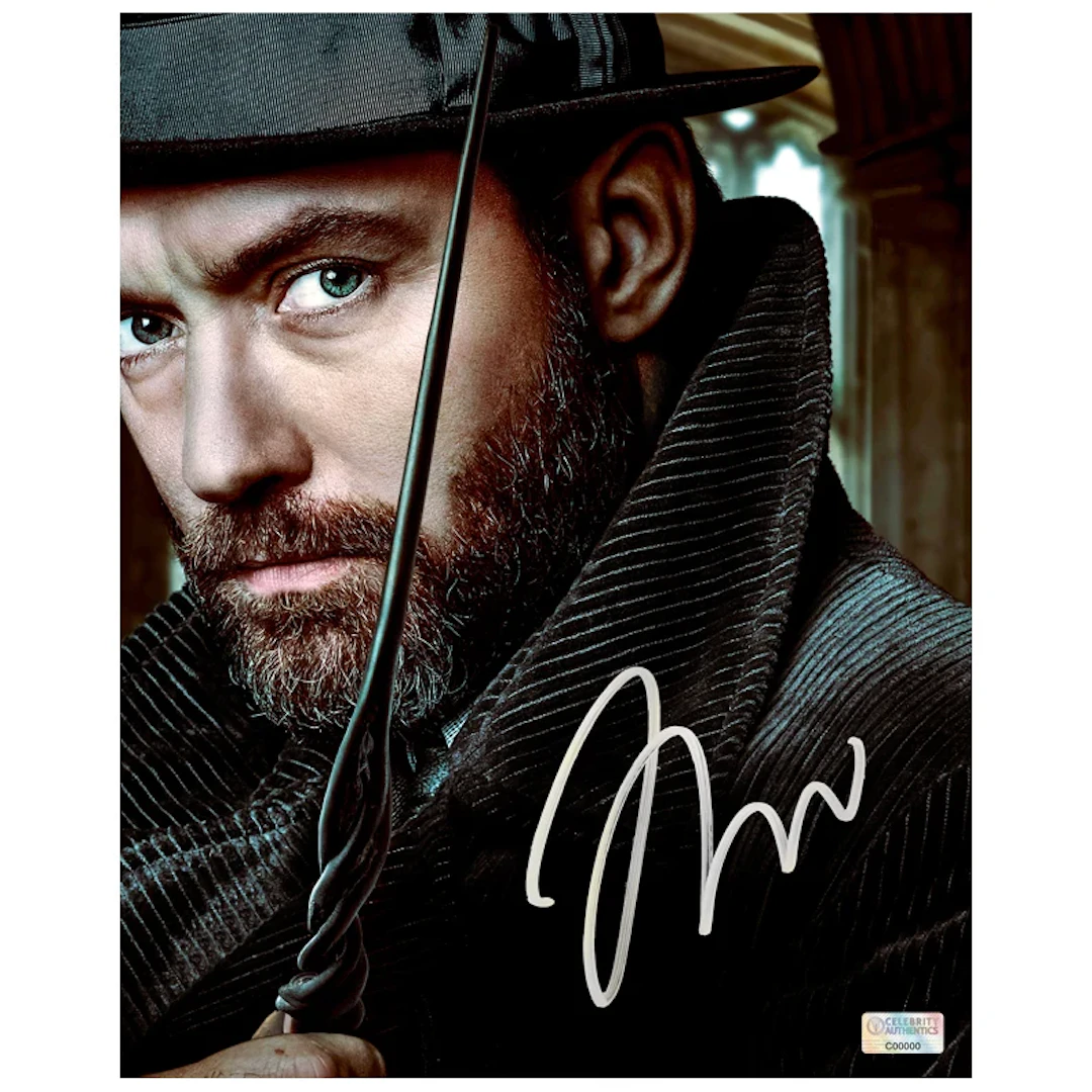 Jude Law Autographed Fantastic Beasts Albus Dumbledore 8×10 Photo