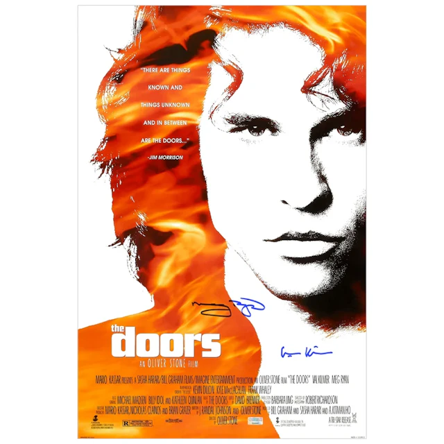 Val Kilmer and Meg Ryan Autographed 1991 The Doors 16x24 Movie Poster