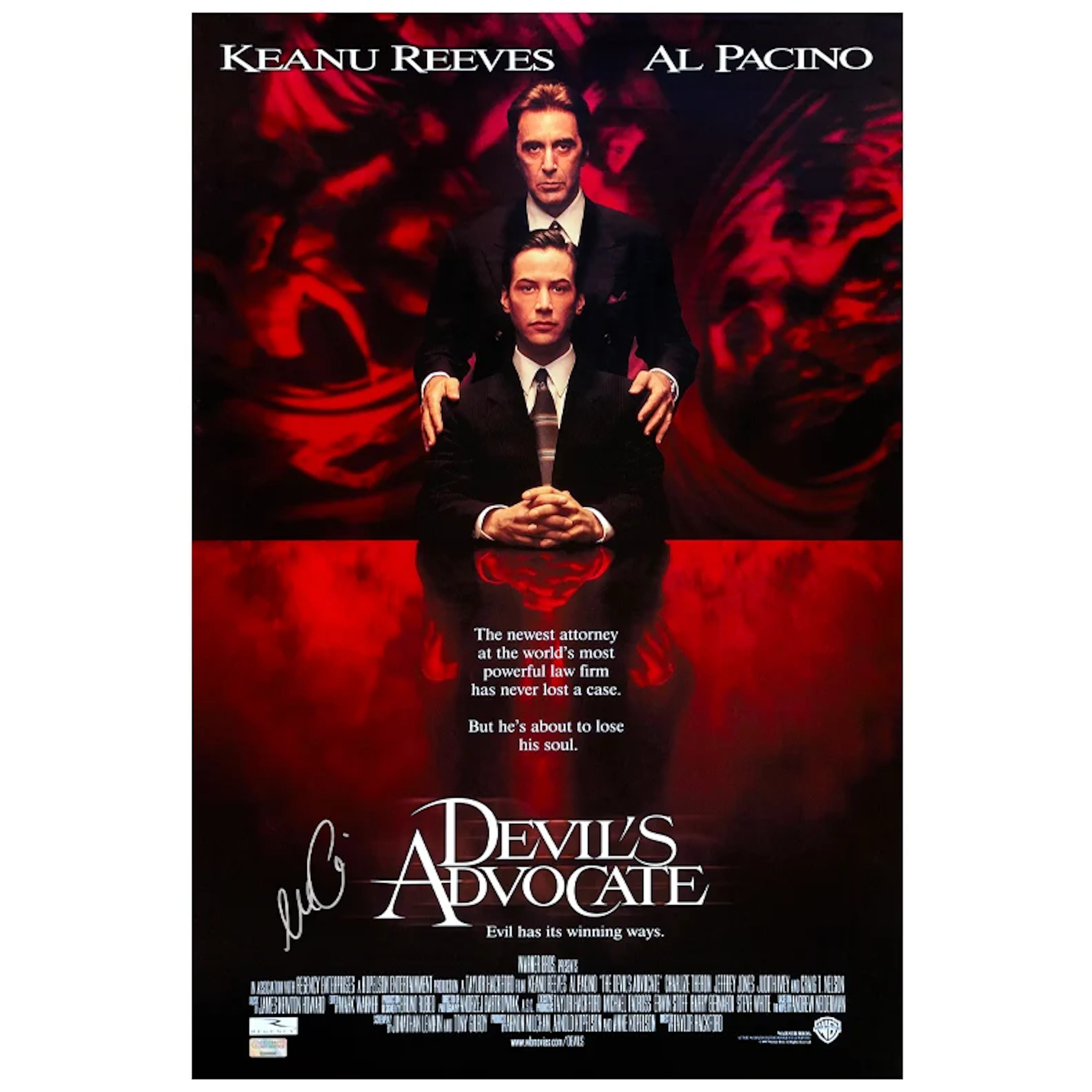Al Pacino Autographed The Devil's Advocate 16x24 Movie Poster