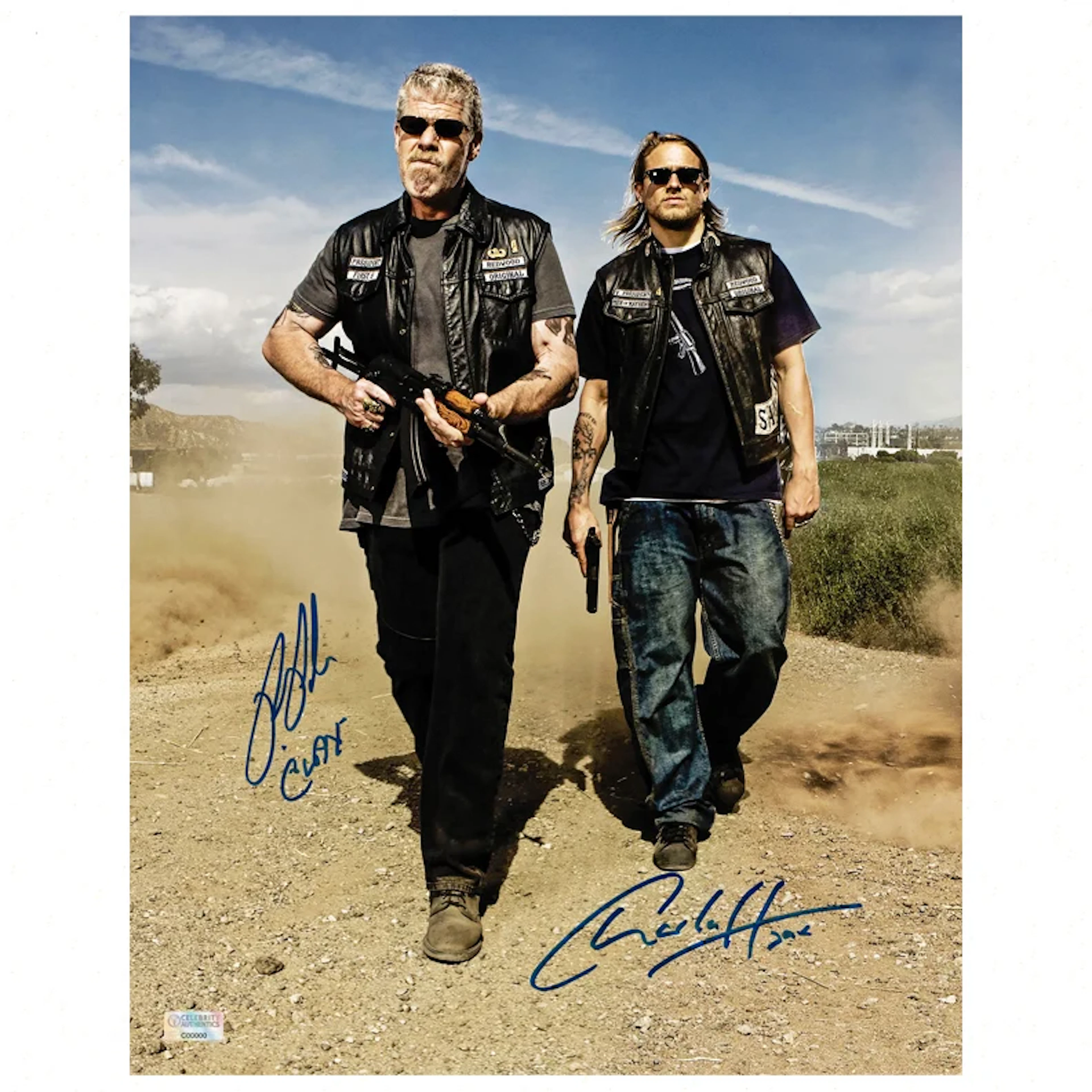 Charlie Hunnam, Ron Perlman Autographed Sons of Anarchy Men of Mayhem
