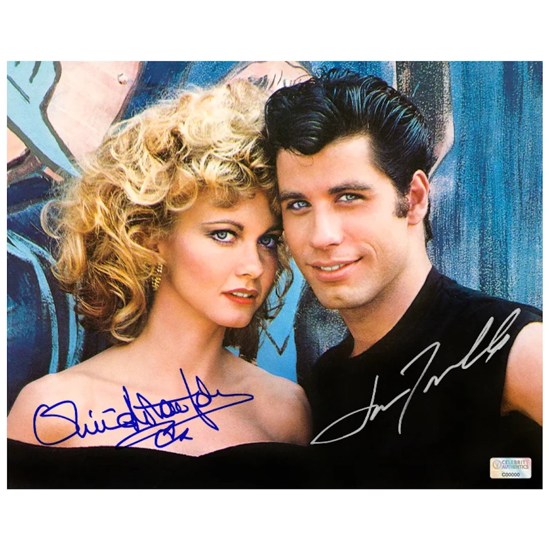 Olivia Newton-John & John Travolta Autographed Grease Sandy and Danny