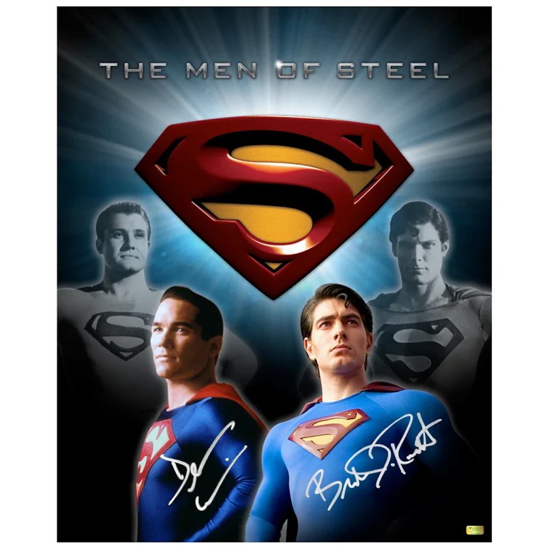 Brandon Routh and Dean Cain Autographed Superman The Men of Steel 16x20 Photo