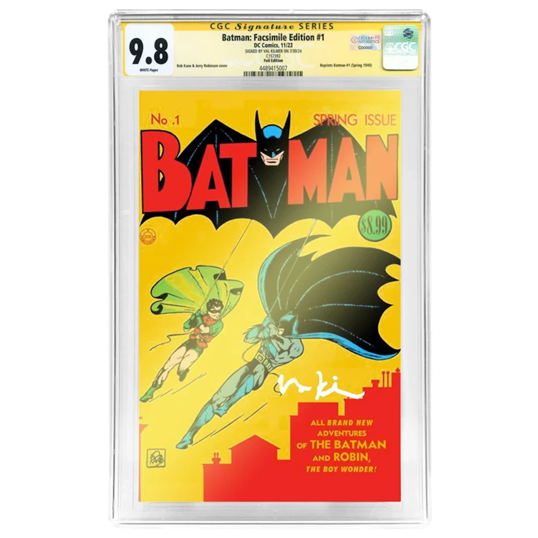 Val Kilmer Autographed 2023 Batman 1940 Facsimile Foil Variant #1 CGC SS 9.8