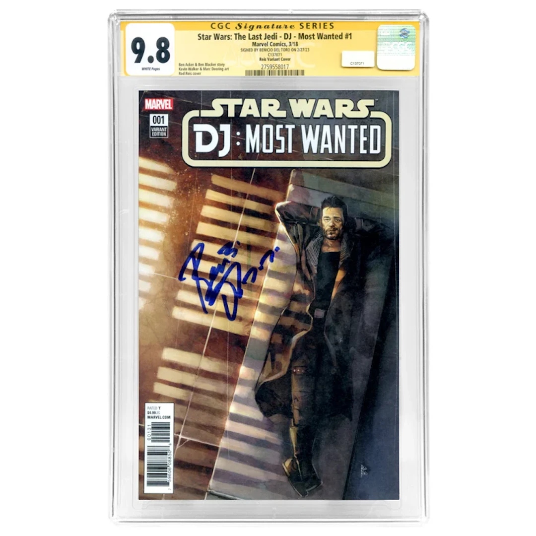 Benicio Del Toro Autographed 2018 Star Wars The Last Jedi DJ Most