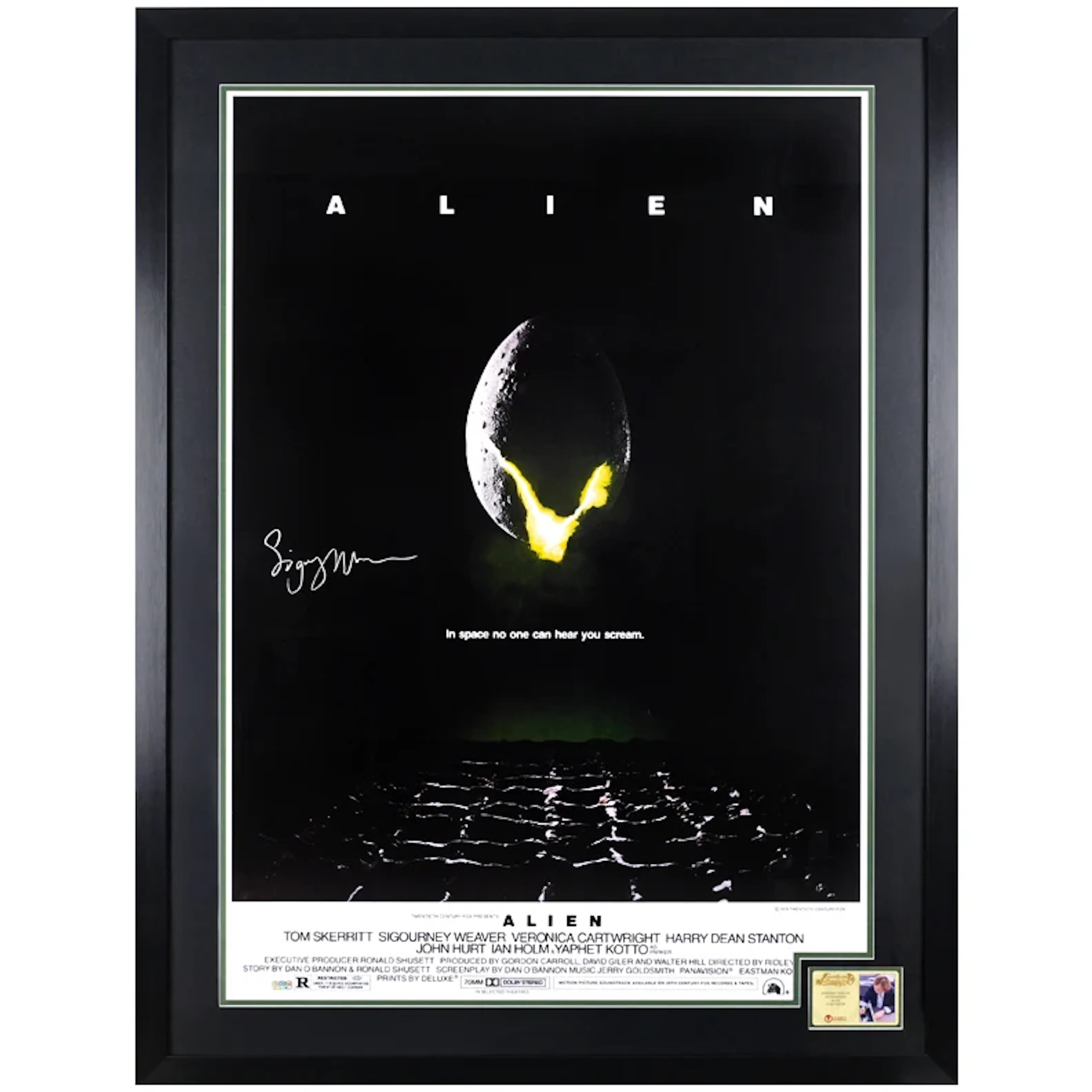 Sigourney Weaver Autographed 1979 Alien 27x40 Framed Movie Poster