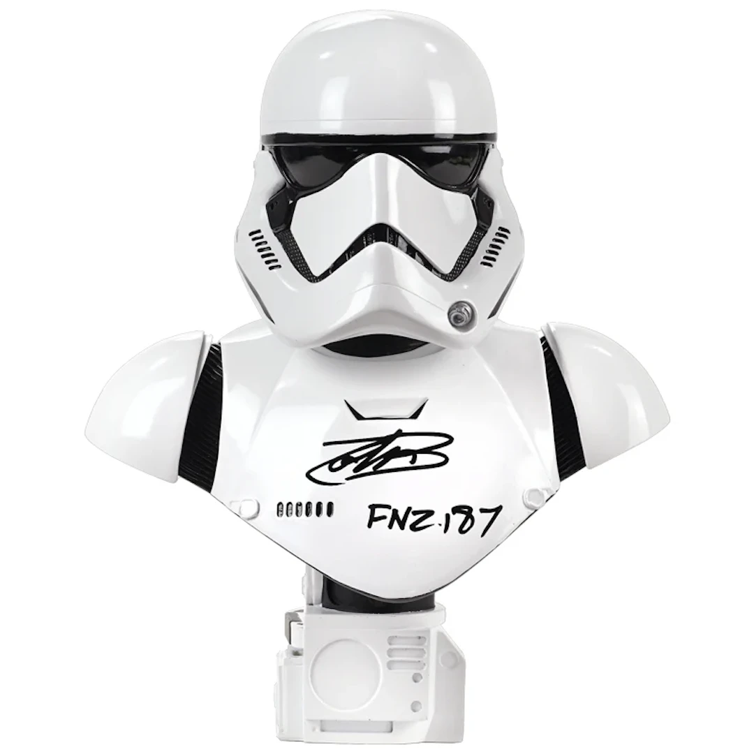 John Boyega Autographed Star Wars First Order Stormtrooper 1/2 Bust