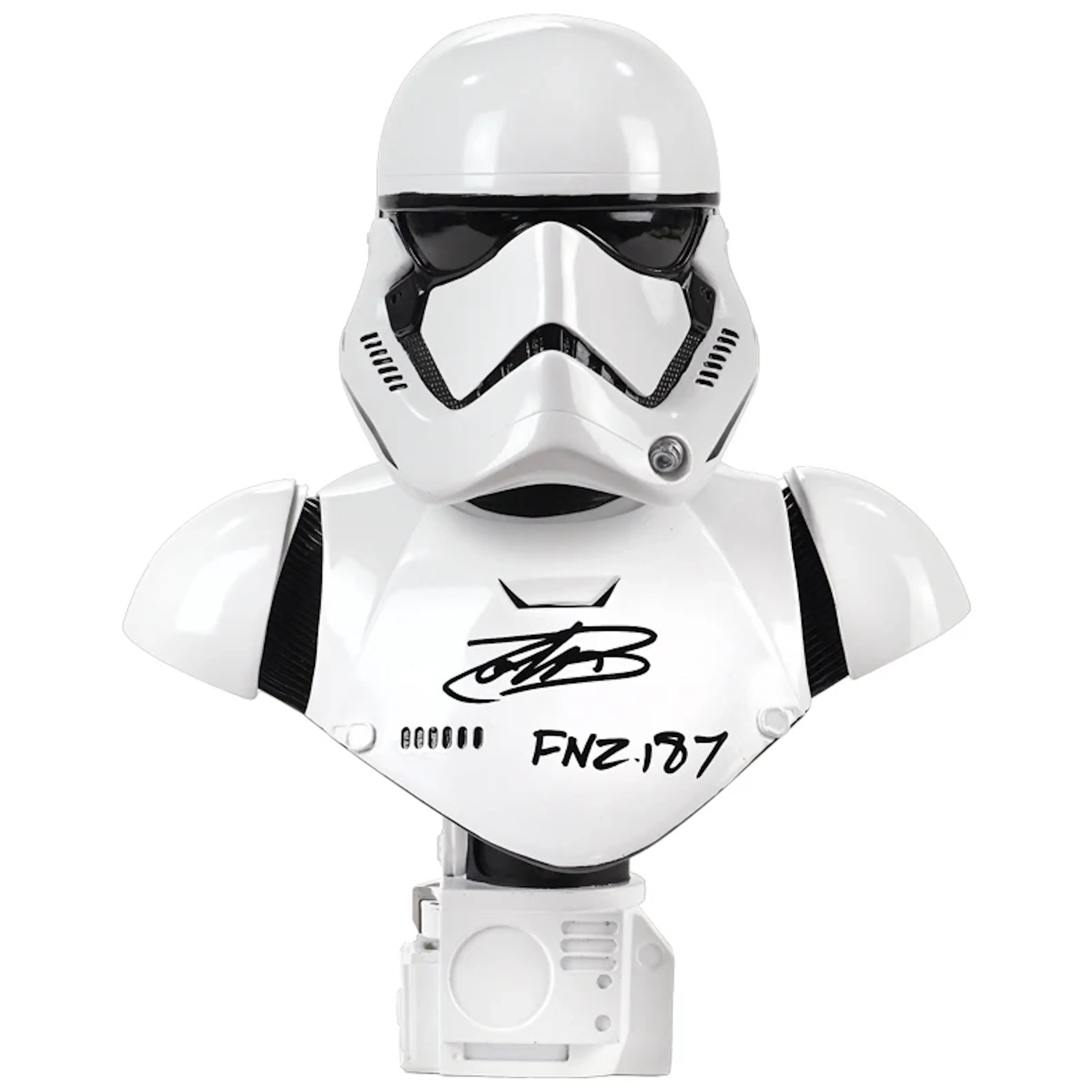 John Boyega Autographed Star Wars First Order Stormtrooper 1/2 Bust