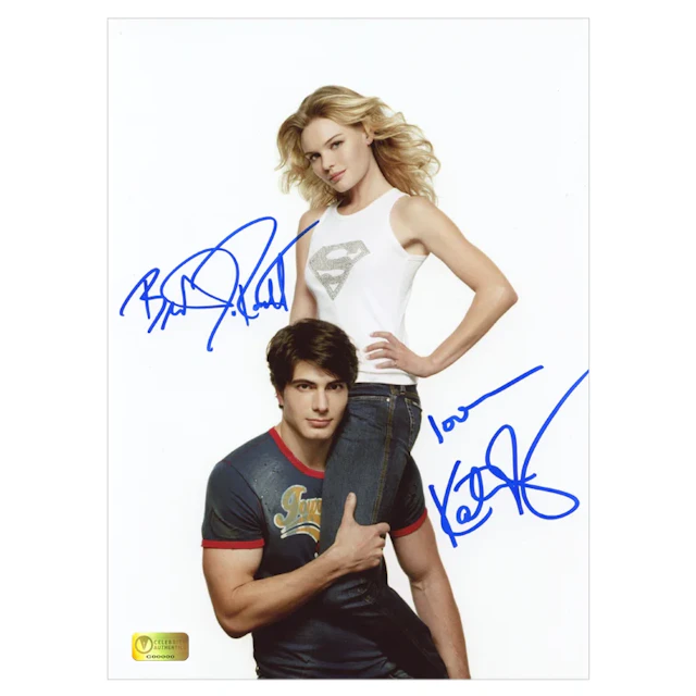 Brandon Routh and Kate Bosworth Autographed Entertainment Weekly 8.5x11 Photo