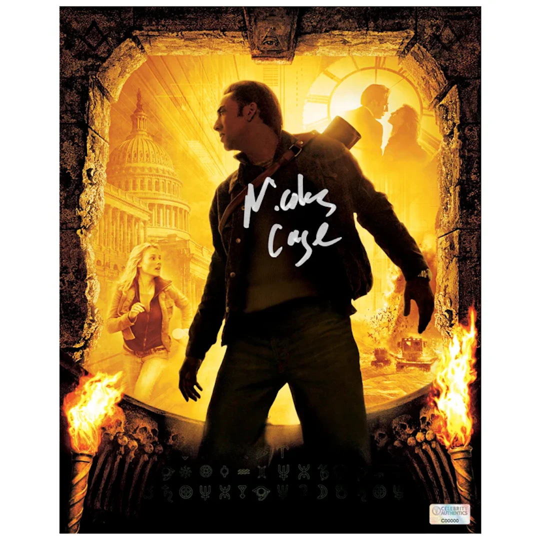 Nicolas Cage Autographed 2004 National Treasure Benjamin Gates 8x10 Photo