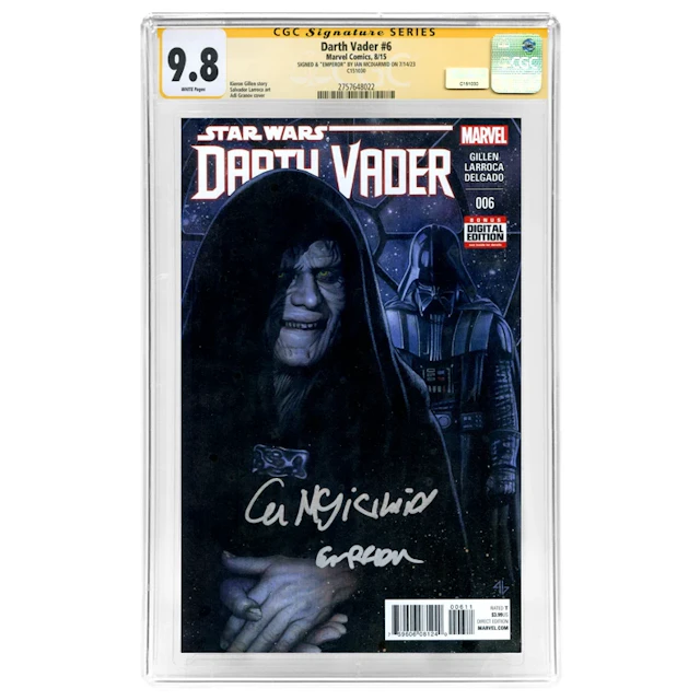 Ian McDiarmid Autographed 2015 Darth Vader #6 CGC SS 9.8 with Emperor