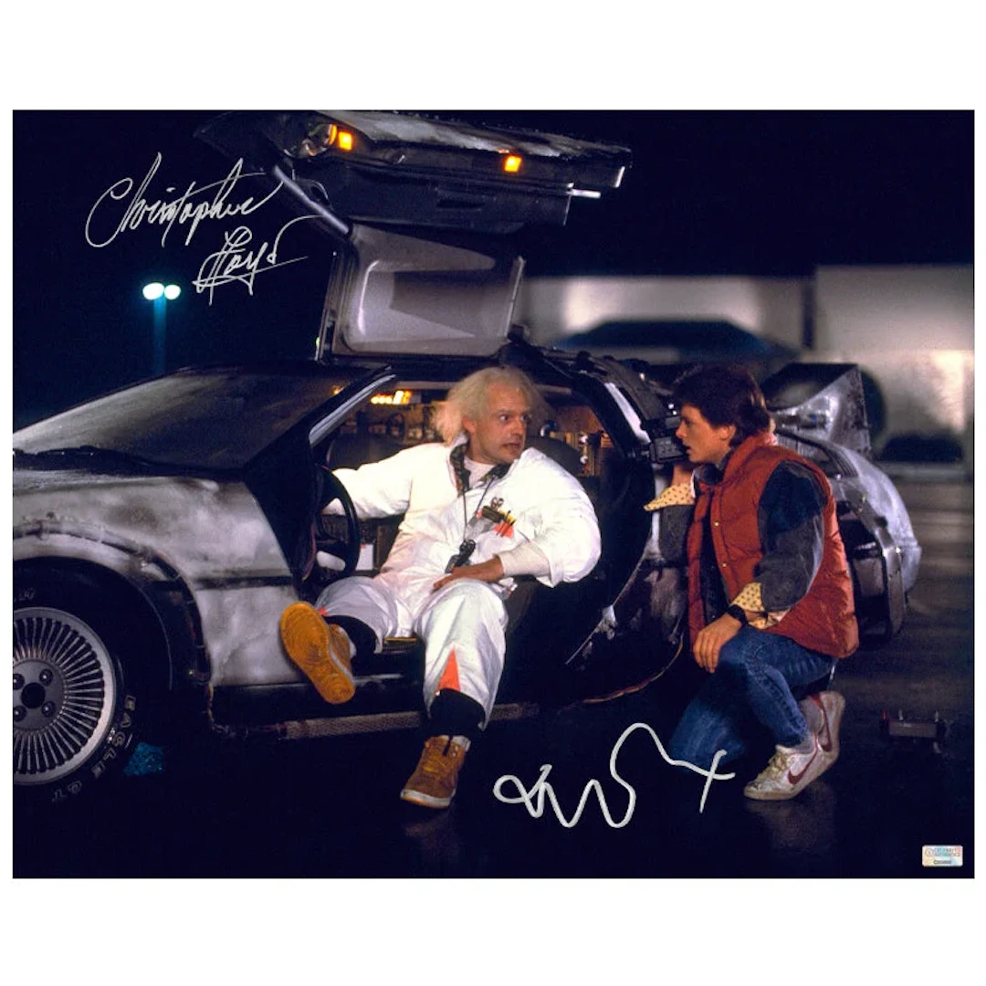 Michael J. Fox, Christopher Lloyd Autographed Back to the Future Time