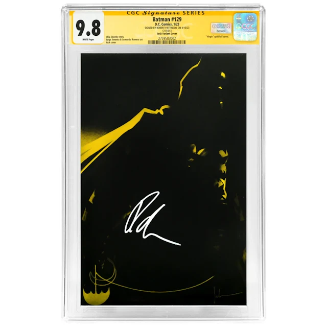 Robert Pattinson Autographed 2023 Batman #129 Jock Foil Variant Cover