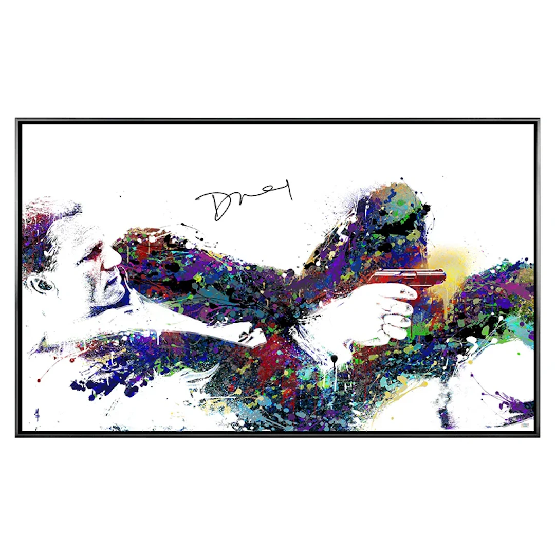 Daniel Craig Autographed Michael Ferrari James Bond 61.5"×37.5" Framed