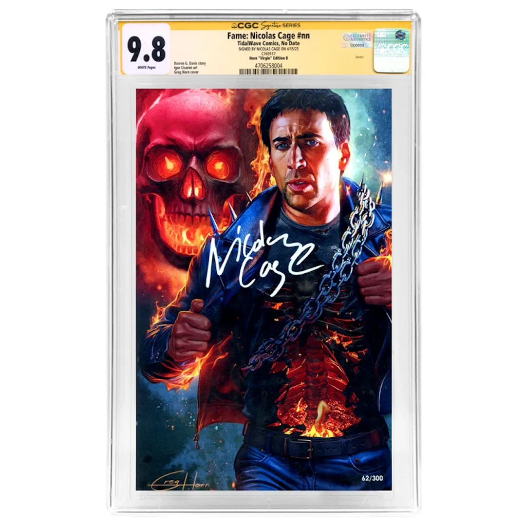 Nicolas Cage Autographed Fame Nicolas Cage #nn Greg Horn Ghost Rider
