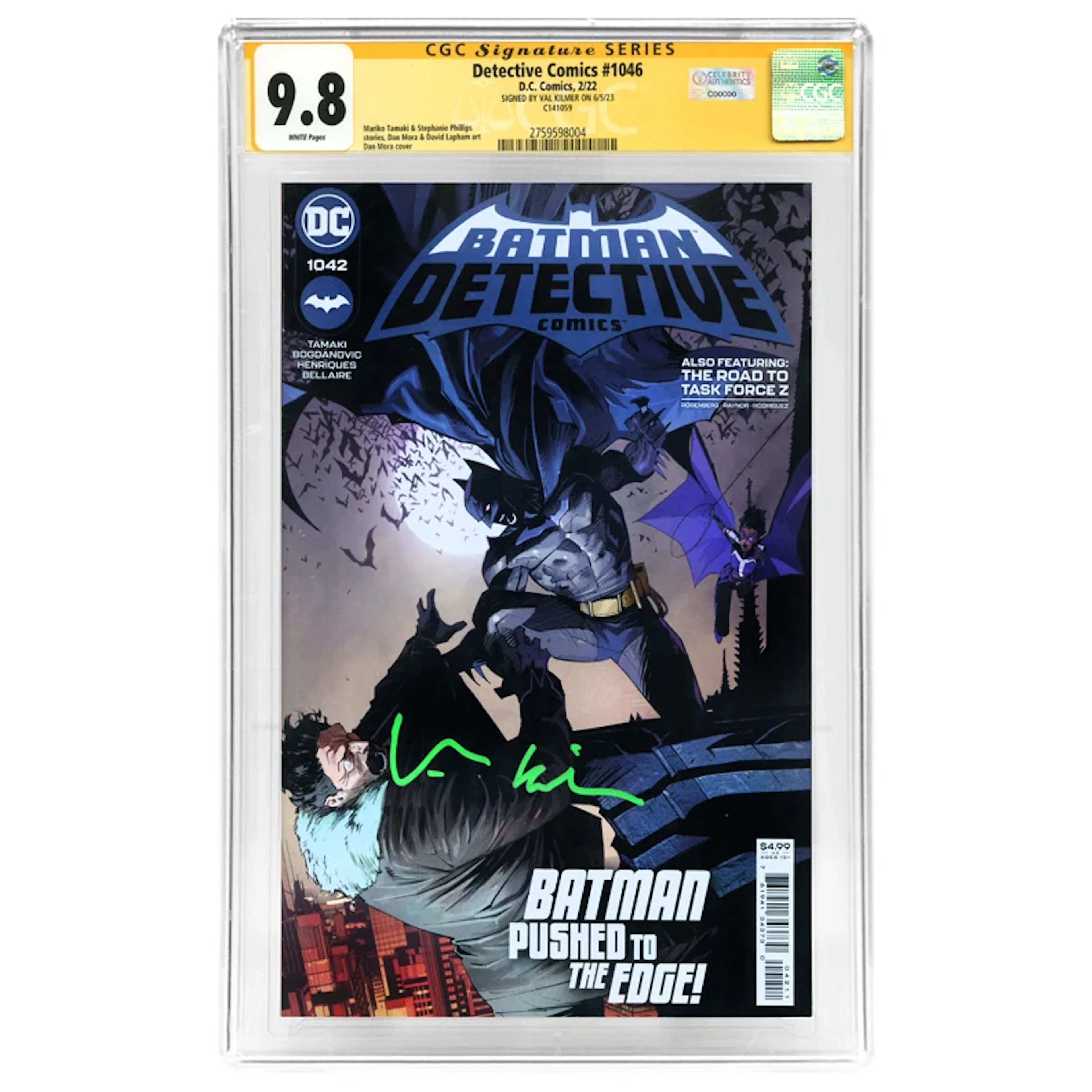 Val Kilmer Autographed 2022 Detective Comics Dan Mora Batman Cover