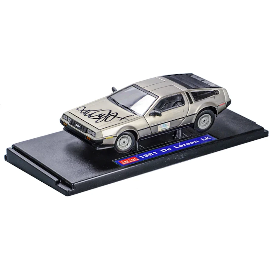 Michael J. Fox Autographed Back to the Future 1:18 Scale Die-Cast Time Machine