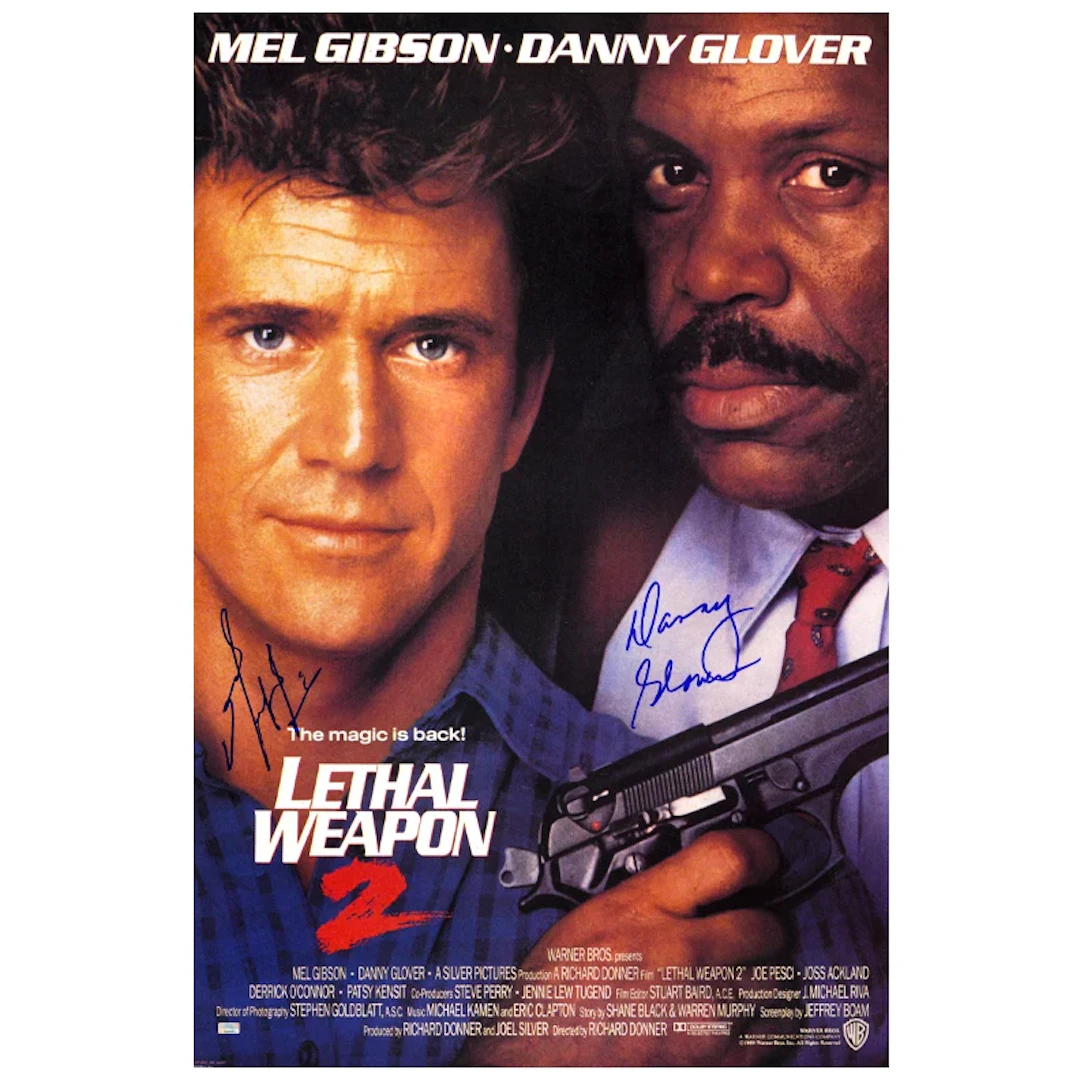 Mel Gibson and Danny Glover Autographed 1989 Lethal Weapon 2 Original