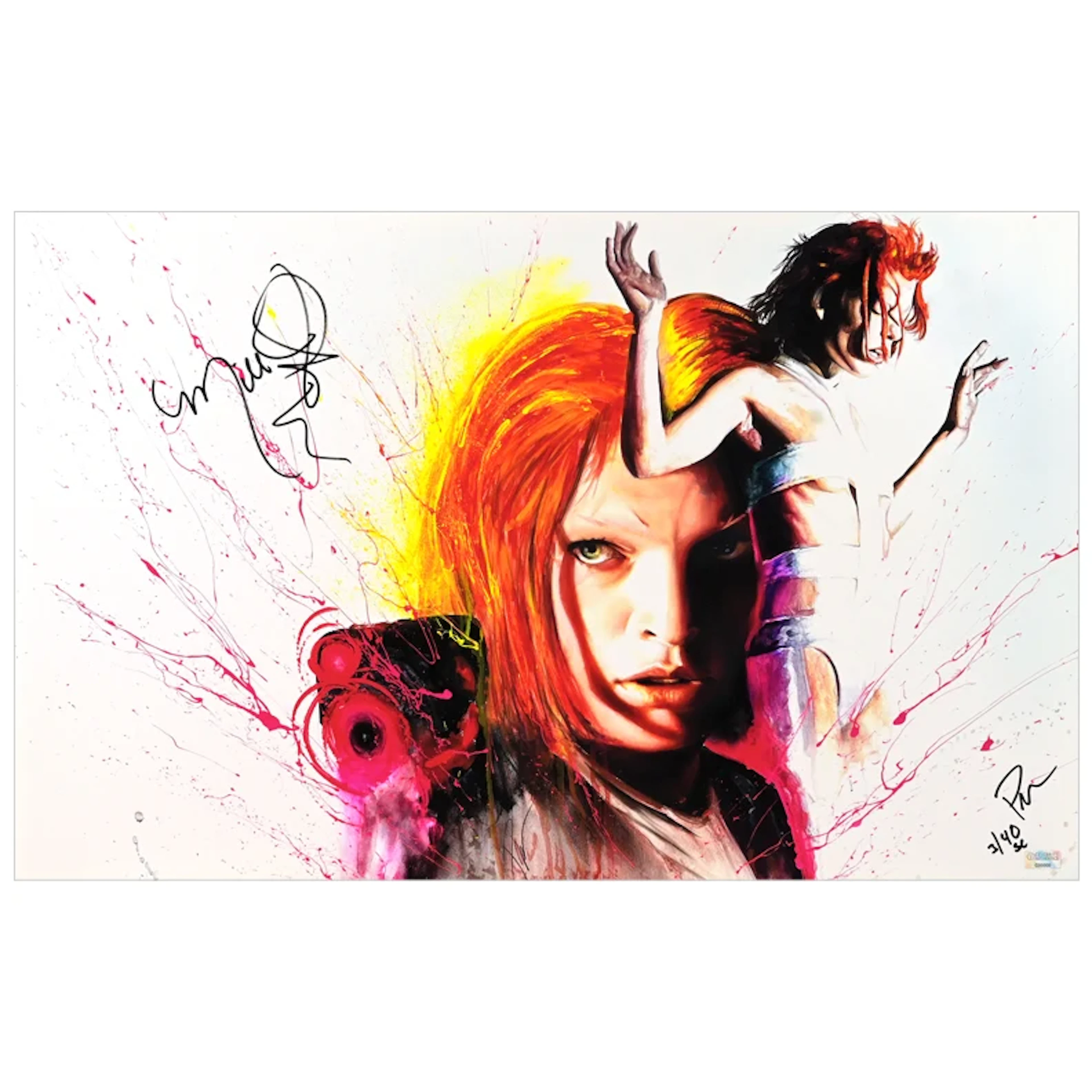 Milla Jovovich Autographed Rob Prior The Fifth Element Leeloo 15x24