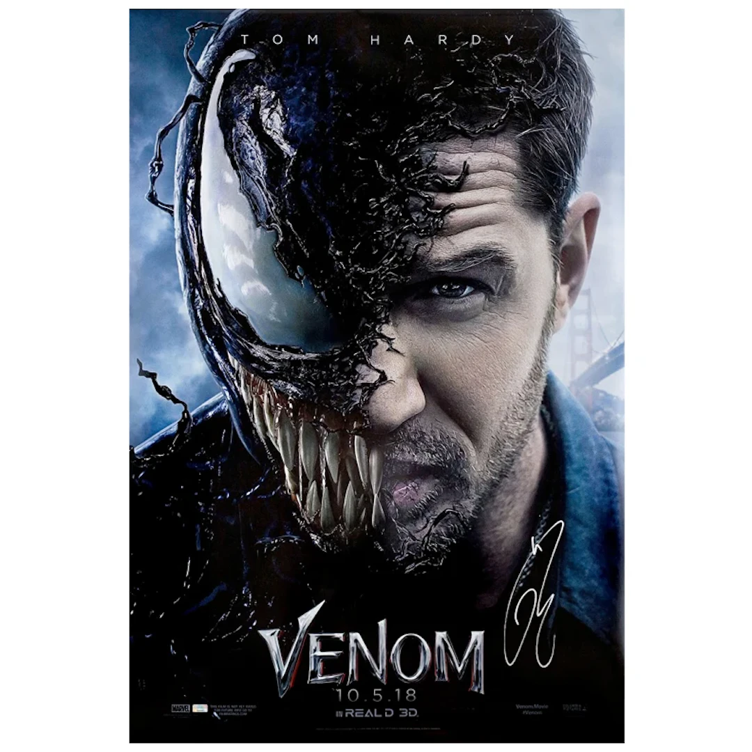 Tom Hardy Autographed 2018 Venom Original 27x40 Double-Sided Movie Poster