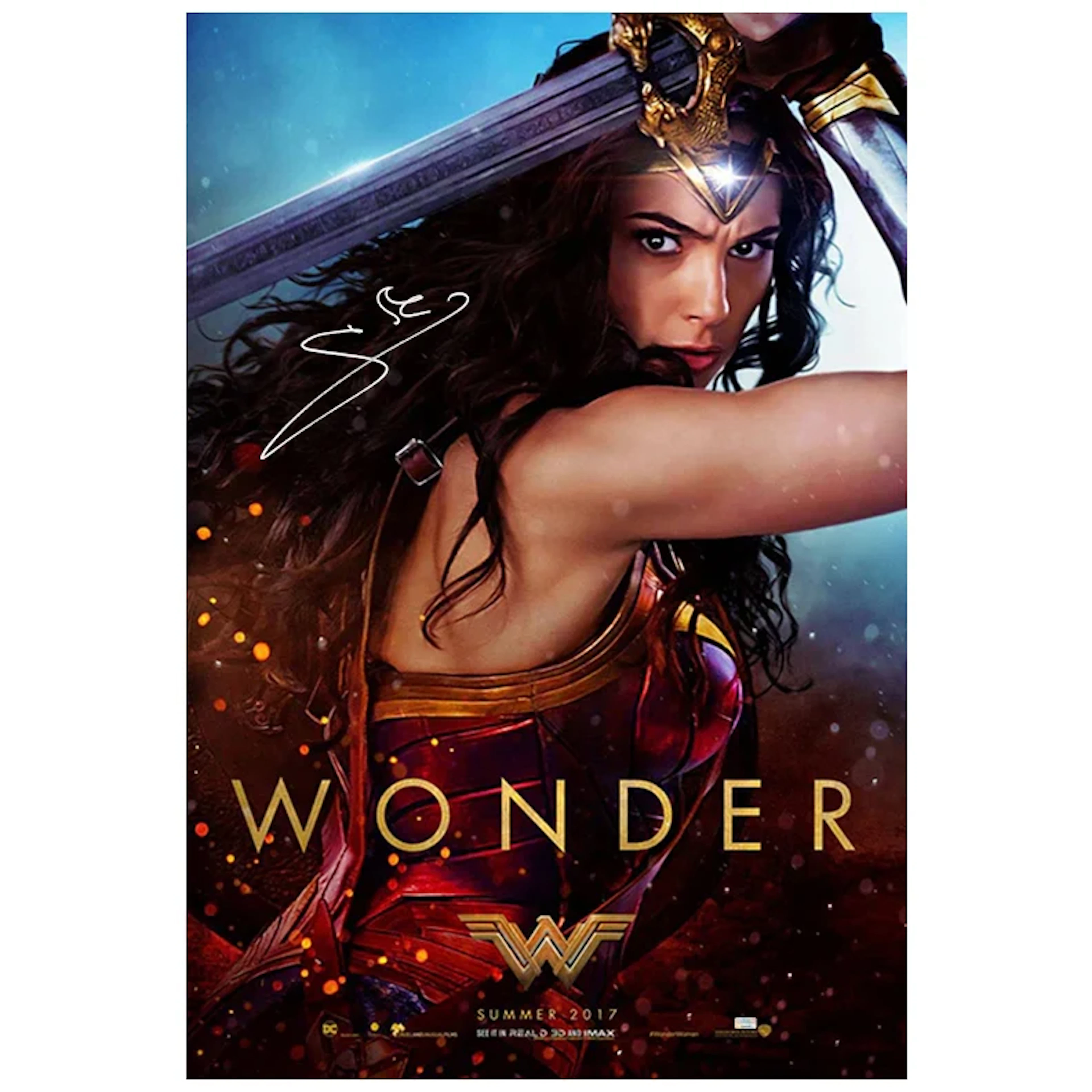 Gal Gadot Autographed 2017 Wonder Woman 27x40 Original Double Sided