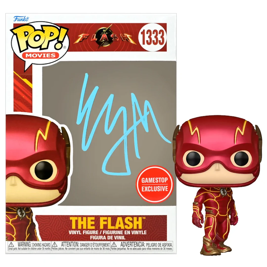 Ezra Miller Autographed The Flash #1333 GameStop Exclusive POP Vinyl Figure