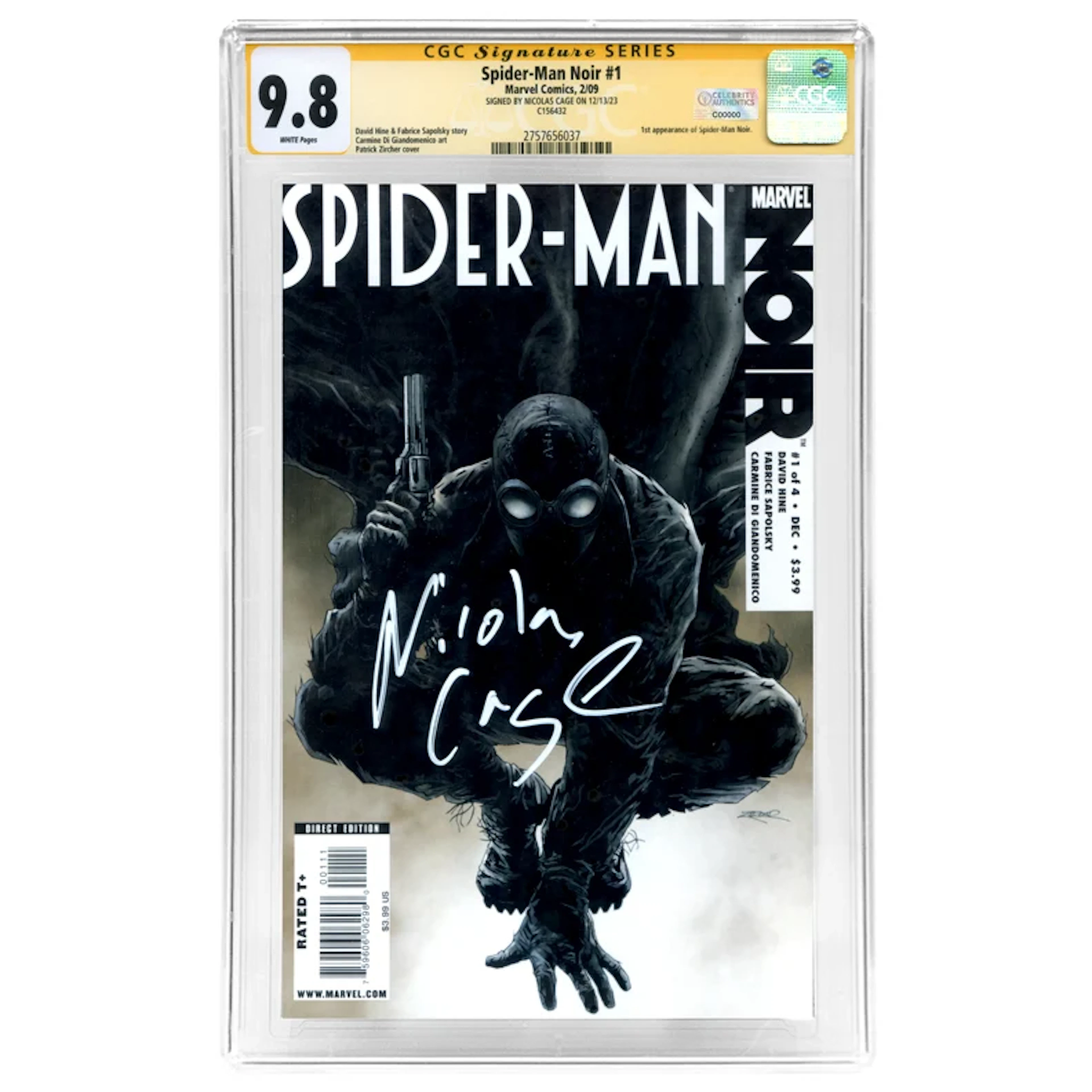 Nicolas Cage Autographed 2009 Spider-Man Noir #1 CGC SS 9.8 1st Appearance