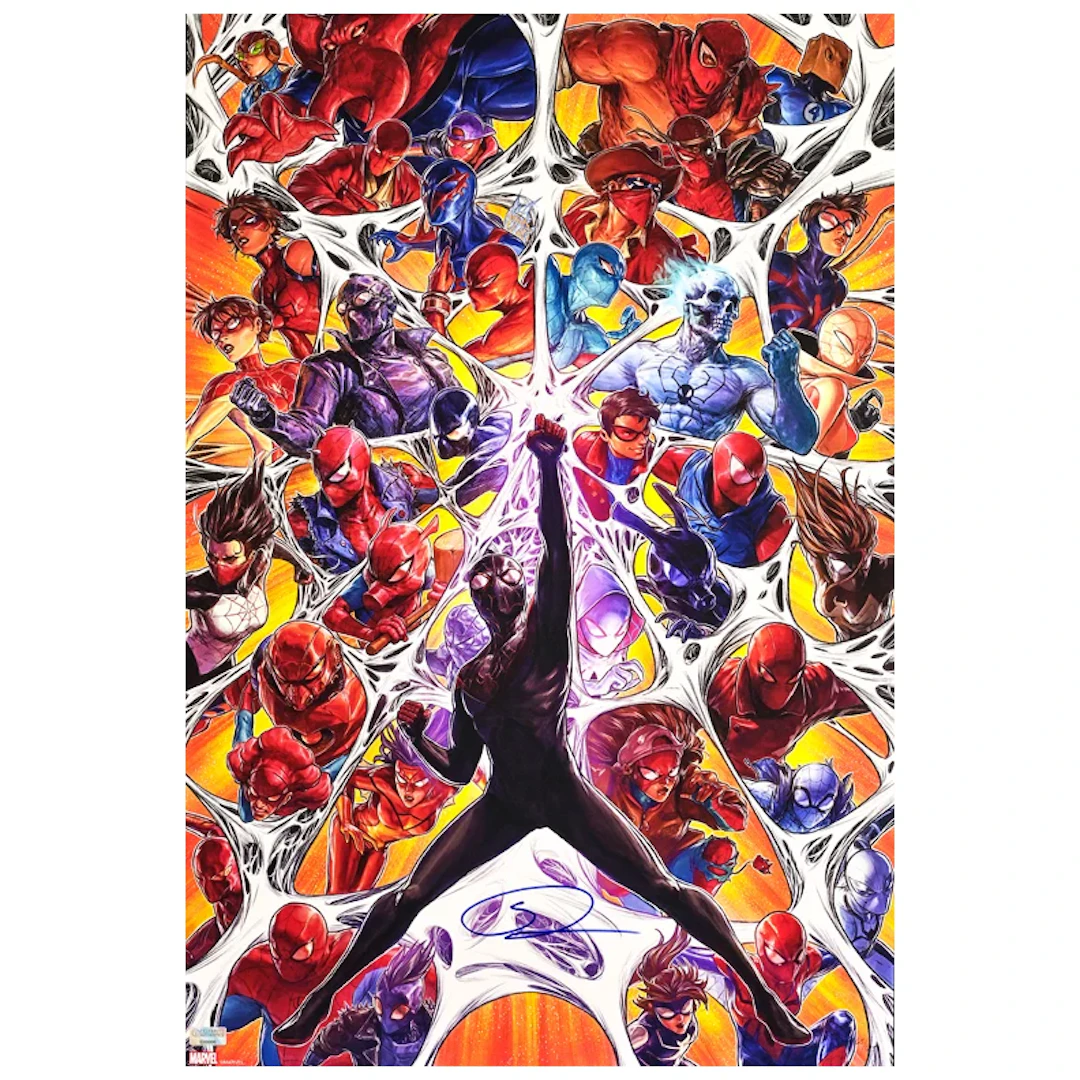 Shameik Moore Autographed Spider-Man Spider-Verse #6 16×24 Poster