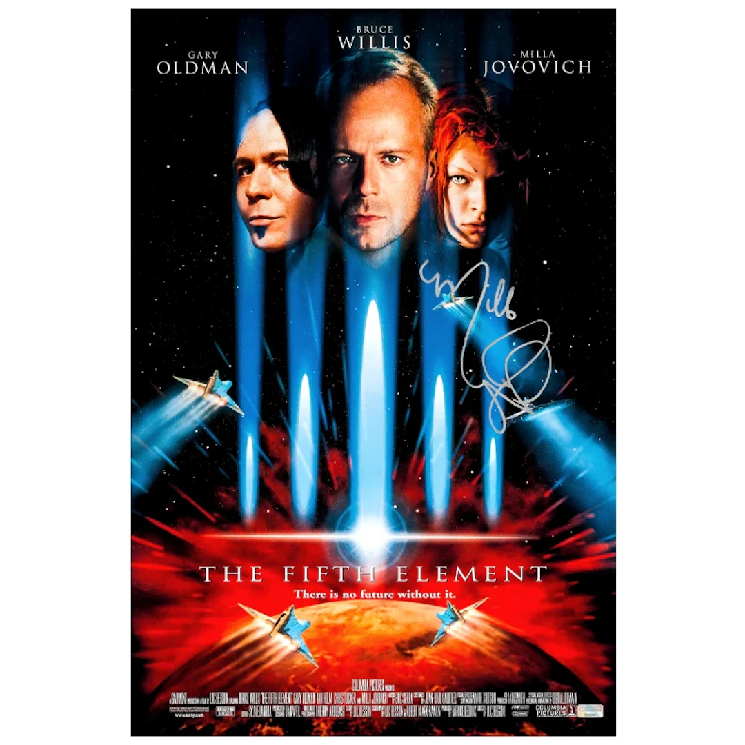 Milla Jovovich Autographed 1997 The Fifth Element Leeloo 16x24 Movie Poster