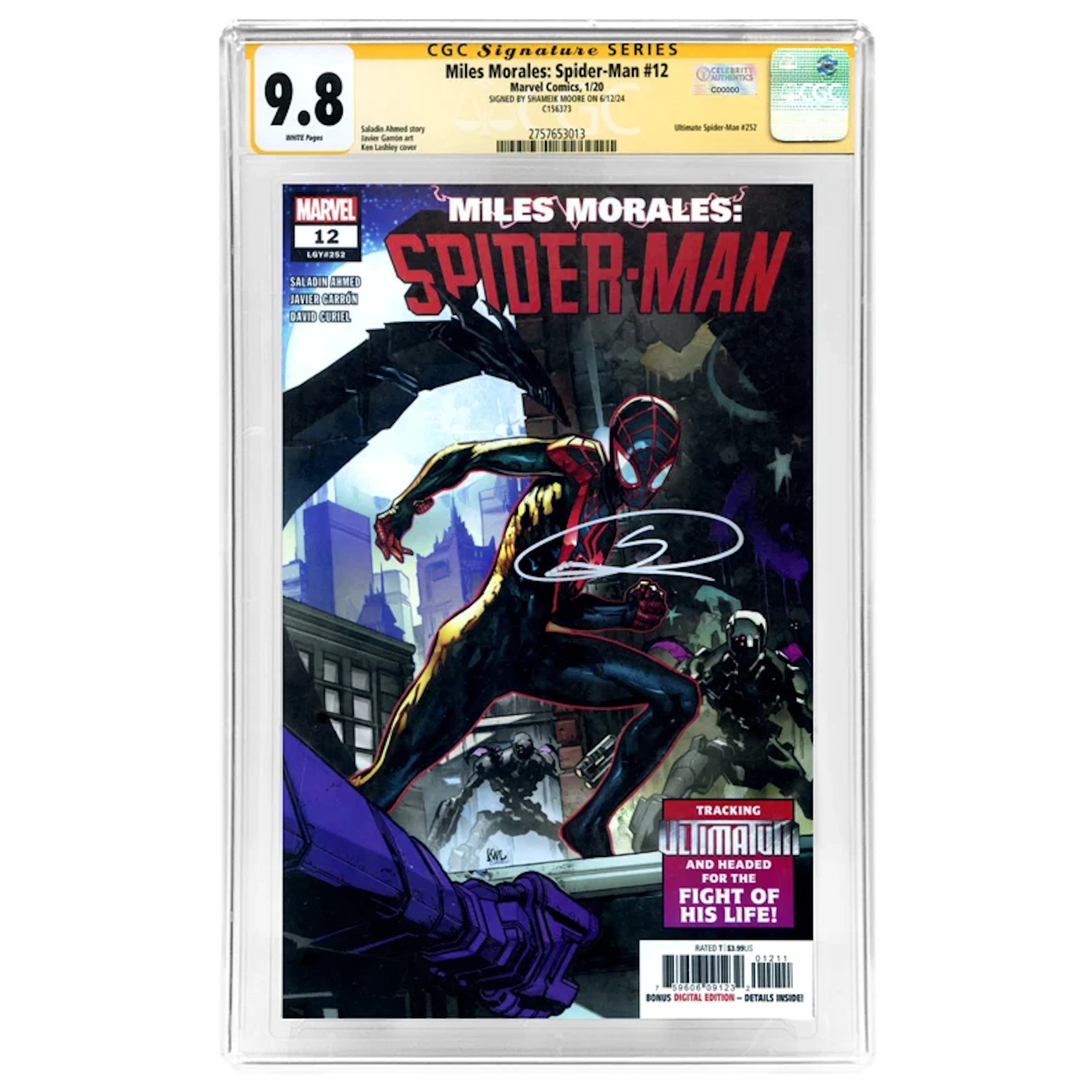 Shameik Moore Autographed 2020 Miles Morales: Spider-Man #12 CGC SS 9.8