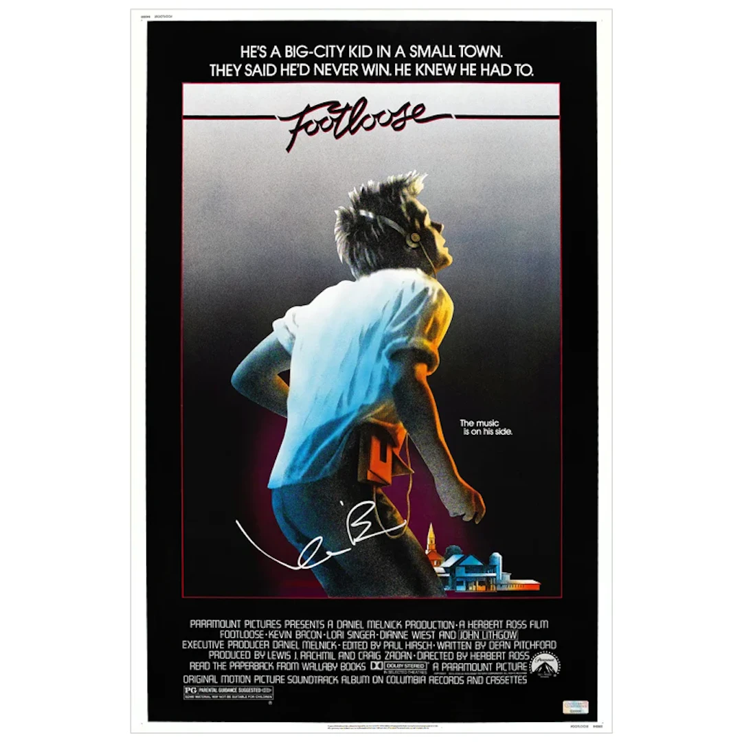 Kevin Bacon Autographed 1984 Footloose 16x24 Movie Poster